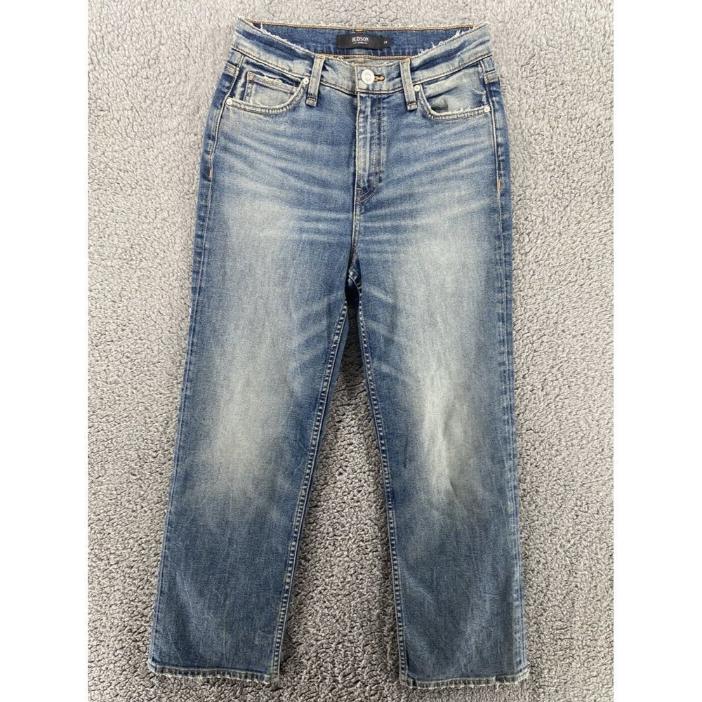 Hudson‎ Womens Blue Remi High Rise Medium Wash Cropped Straight Jeans Size 25